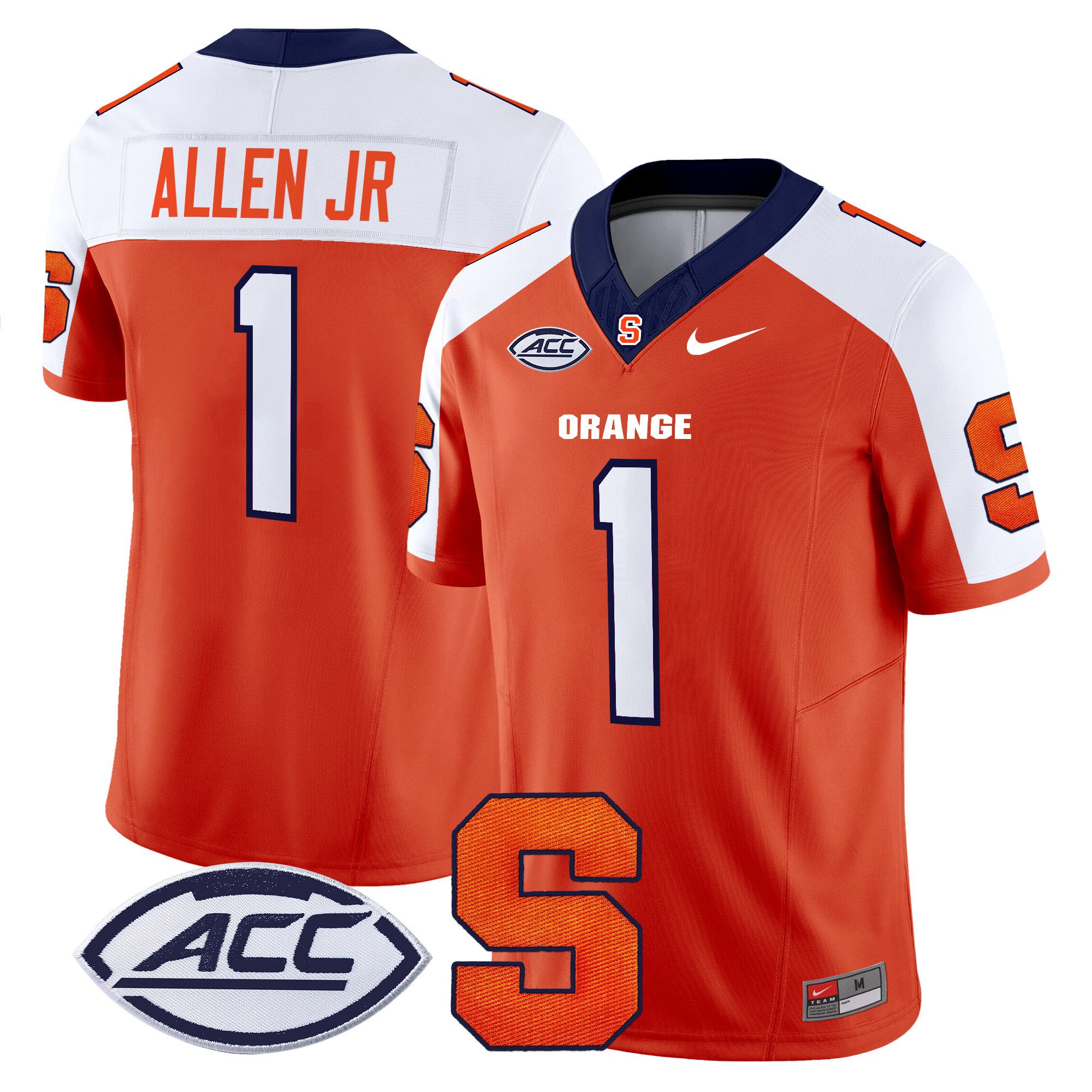 Men Syracuse Orange #1 Allen jr Orange Nike 2024 Vapor Limited NCAA Jersey->ncaa teams->NCAA Jersey